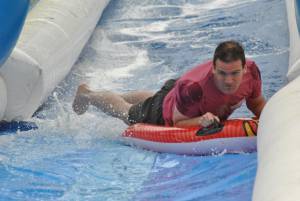 Ilminster Town FC fun day Part 17 – July 9, 2016: A giant water slide was the star attraction at a family fun day held to celebrate Ilminster Town Football Club’s new Archie Gooch Pavilion headquarters in Britten’s Field. Photo 23