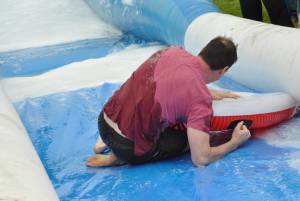 Ilminster Town FC fun day Part 17 – July 9, 2016: A giant water slide was the star attraction at a family fun day held to celebrate Ilminster Town Football Club’s new Archie Gooch Pavilion headquarters in Britten’s Field. Photo 25