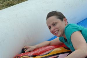 Ilminster Town FC fun day Part 17 – July 9, 2016: A giant water slide was the star attraction at a family fun day held to celebrate Ilminster Town Football Club’s new Archie Gooch Pavilion headquarters in Britten’s Field. Photo 4