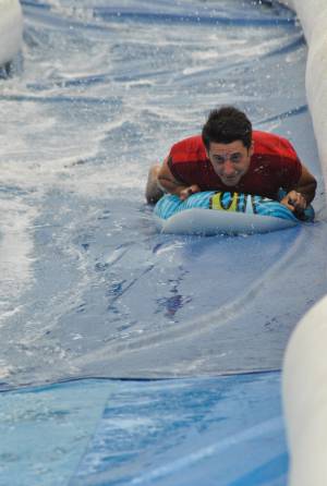 Ilminster Town FC fun day Part 18 – July 9, 2016: A giant water slide was the star attraction at a family fun day held to celebrate Ilminster Town Football Club’s new Archie Gooch Pavilion headquarters in Britten’s Field. Photo 28
