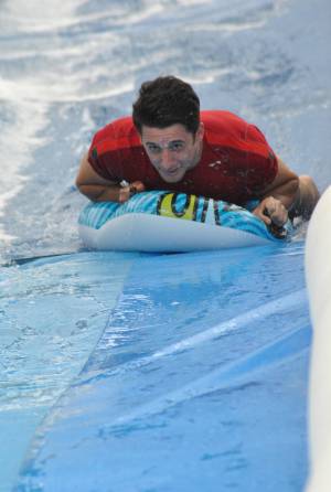 Ilminster Town FC fun day Part 18 – July 9, 2016: A giant water slide was the star attraction at a family fun day held to celebrate Ilminster Town Football Club’s new Archie Gooch Pavilion headquarters in Britten’s Field. Photo 29