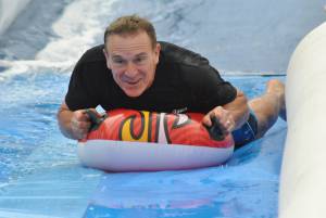Ilminster Town FC fun day Part 18 – July 9, 2016: A giant water slide was the star attraction at a family fun day held to celebrate Ilminster Town Football Club’s new Archie Gooch Pavilion headquarters in Britten’s Field. Photo 5