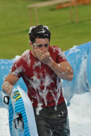 Ilminster Town FC fun day Part 19 – July 9, 2016: A giant water slide was the star attraction at a family fun day held to celebrate Ilminster Town Football Club’s new Archie Gooch Pavilion headquarters in Britten’s Field. Photo 6