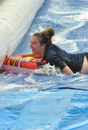 Ilminster Town FC fun day Part 20 – July 9, 2016: A giant water slide was the star attraction at a family fun day held to celebrate Ilminster Town Football Club’s new Archie Gooch Pavilion headquarters in Britten’s Field. Photo 19