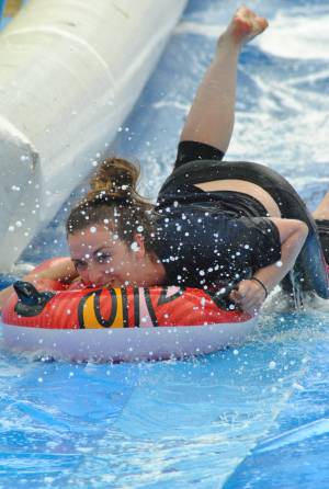 Ilminster Town FC fun day Part 20 – July 9, 2016: A giant water slide was the star attraction at a family fun day held to celebrate Ilminster Town Football Club’s new Archie Gooch Pavilion headquarters in Britten’s Field. Photo 20