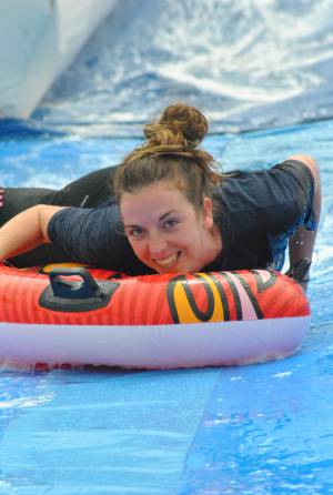 Ilminster Town FC fun day Part 20 – July 9, 2016: A giant water slide was the star attraction at a family fun day held to celebrate Ilminster Town Football Club’s new Archie Gooch Pavilion headquarters in Britten’s Field. Photo 21