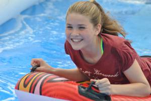 Ilminster Town FC fun day Part 21 – July 9, 2016: A giant water slide was the star attraction at a family fun day held to celebrate Ilminster Town Football Club’s new Archie Gooch Pavilion headquarters in Britten’s Field. Photo 15