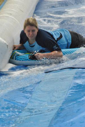 Ilminster Town FC fun day Part 21 – July 9, 2016: A giant water slide was the star attraction at a family fun day held to celebrate Ilminster Town Football Club’s new Archie Gooch Pavilion headquarters in Britten’s Field. Photo 30
