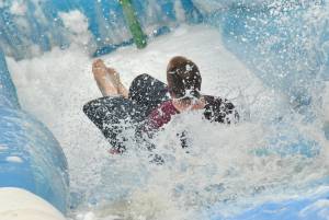 Ilminster Town FC fun day Part 21 – July 9, 2016: A giant water slide was the star attraction at a family fun day held to celebrate Ilminster Town Football Club’s new Archie Gooch Pavilion headquarters in Britten’s Field. Photo 7