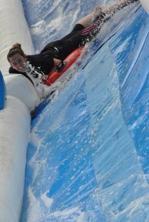 Ilminster Town FC fun day Part 22 – July 9, 2016: A giant water slide was the star attraction at a family fun day held to celebrate Ilminster Town Football Club’s new Archie Gooch Pavilion headquarters in Britten’s Field. Photo 3