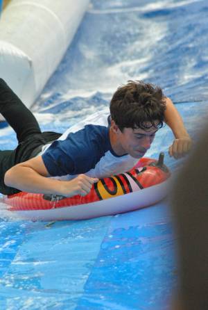 Ilminster Town FC fun day Part 24 – July 9, 2016: A giant water slide was the star attraction at a family fun day held to celebrate Ilminster Town Football Club’s new Archie Gooch Pavilion headquarters in Britten’s Field. Photo 27