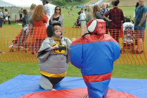 Ilminster Town FC fun day Part 24 – July 9, 2016: A giant water slide was the star attraction at a family fun day held to celebrate Ilminster Town Football Club’s new Archie Gooch Pavilion headquarters in Britten’s Field. Photo 5