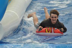 Ilminster Town FC fun day Part 25 – July 9, 2016: A giant water slide was the star attraction at a family fun day held to celebrate Ilminster Town Football Club’s new Archie Gooch Pavilion headquarters in Britten’s Field. Photo 23