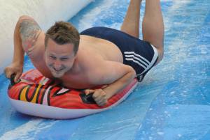 Ilminster Town FC fun day Part 25 – July 9, 2016: A giant water slide was the star attraction at a family fun day held to celebrate Ilminster Town Football Club’s new Archie Gooch Pavilion headquarters in Britten’s Field. Photo 29