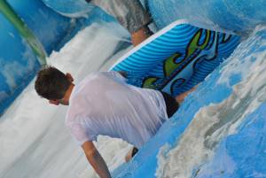 Ilminster Town FC fun day Part 25 – July 9, 2016: A giant water slide was the star attraction at a family fun day held to celebrate Ilminster Town Football Club’s new Archie Gooch Pavilion headquarters in Britten’s Field. Photo 7
