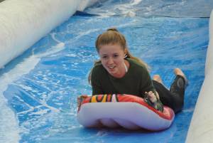 Ilminster Town FC fun day Part 26 – July 9, 2016: A giant water slide was the star attraction at a family fun day held to celebrate Ilminster Town Football Club’s new Archie Gooch Pavilion headquarters in Britten’s Field. Photo 9