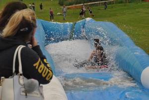 Ilminster Town FC fun day Part 30 – July 9, 2016: A giant water slide was the star attraction at a family fun day held to celebrate Ilminster Town Football Club’s new Archie Gooch Pavilion headquarters in Britten’s Field. Photo 21