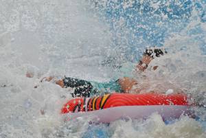 Ilminster Town FC fun day Part 31 – July 9, 2016: A giant water slide was the star attraction at a family fun day held to celebrate Ilminster Town Football Club’s new Archie Gooch Pavilion headquarters in Britten’s Field. Photo 11
