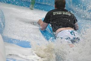 Ilminster Town FC fun day Part 33 – July 9, 2016: A giant water slide was the star attraction at a family fun day held to celebrate Ilminster Town Football Club’s new Archie Gooch Pavilion headquarters in Britten’s Field. Photo 10