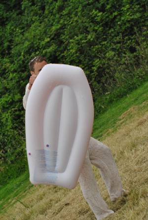 Ilminster Town FC fun day Part 33 – July 9, 2016: A giant water slide was the star attraction at a family fun day held to celebrate Ilminster Town Football Club’s new Archie Gooch Pavilion headquarters in Britten’s Field. Photo 21