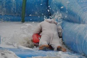 Ilminster Town FC fun day Part 33 – July 9, 2016: A giant water slide was the star attraction at a family fun day held to celebrate Ilminster Town Football Club’s new Archie Gooch Pavilion headquarters in Britten’s Field. Photo 7