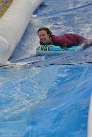 Ilminster Town FC fun day Part 35 – July 9, 2016: A giant water slide was the star attraction at a family fun day held to celebrate Ilminster Town Football Club’s new Archie Gooch Pavilion headquarters in Britten’s Field. Photo 14