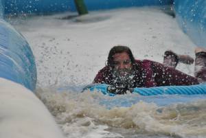 Ilminster Town FC fun day Part 35 – July 9, 2016: A giant water slide was the star attraction at a family fun day held to celebrate Ilminster Town Football Club’s new Archie Gooch Pavilion headquarters in Britten’s Field. Photo 17
