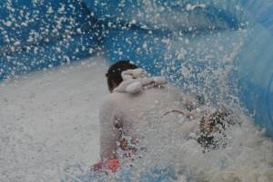 Ilminster Town FC fun day Part 35 – July 9, 2016: A giant water slide was the star attraction at a family fun day held to celebrate Ilminster Town Football Club’s new Archie Gooch Pavilion headquarters in Britten’s Field. Photo 31