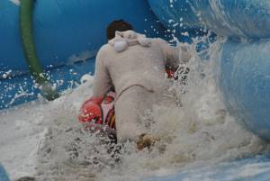 Ilminster Town FC fun day Part 35 – July 9, 2016: A giant water slide was the star attraction at a family fun day held to celebrate Ilminster Town Football Club’s new Archie Gooch Pavilion headquarters in Britten’s Field. Photo 32