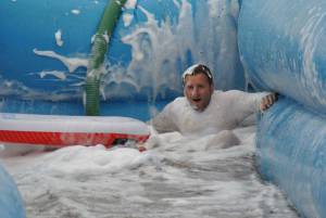 Ilminster Town FC fun day Part 35 – July 9, 2016: A giant water slide was the star attraction at a family fun day held to celebrate Ilminster Town Football Club’s new Archie Gooch Pavilion headquarters in Britten’s Field. Photo 8