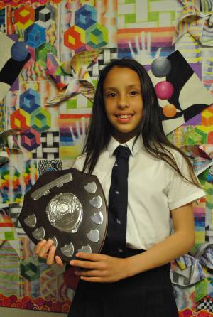 Swanmead School celebration of achievement Pt 3 – July 18, 2016: Main award winners at Swanmead School’s Celebration of Achievement Evening in Ilminster. Paloma Conde - winner of the Lions Club Trophy for Endeavour.
